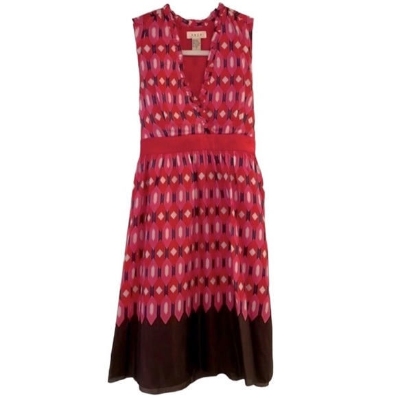 Anthropologie Dresses & Skirts - Anthropologie Saja 100% Silk Diamond Pattern Women’s Sleeveless Dress - size 2